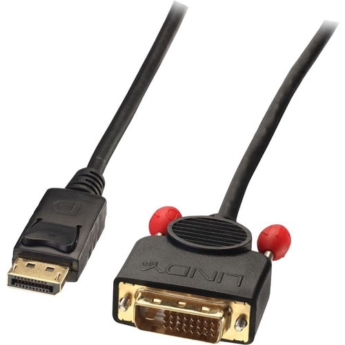 LINDY 2 m DisplayPort/DVI Videokabel - Cable for PC, TV, Videogerät - Golden Beschichteter Kontakt - Schwarz