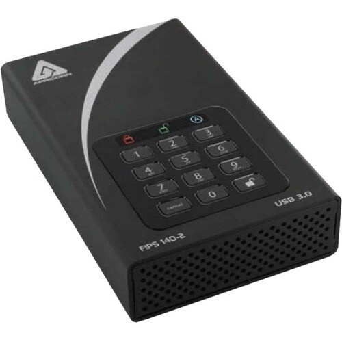 Apricorn Aegis Padlock DT FIPS ADT-3PL256F-2000 2 TB Desktop Hard Drive - 3.5" External - Black - USB 3.0 - 7200rpm - 12 M