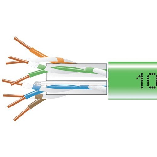 1000-FT GREEN CAT6 SOLID BULK C ABLE 550MHZ UTP CMP
