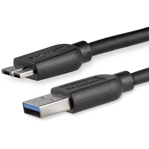 StarTech.com Câble SuperSpeed USB 3.0 slim A vers Micro B de 2 m - Mâle / Mâle - Noir - Cable for Disque dur, Lecteur de C