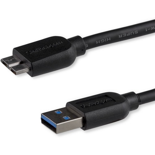 StarTech.com 0.5m (20in) Slim SuperSpeed USB 3.0 (5Gbps) A to Micro B Cable - M/M - Flexible cable for convenient position