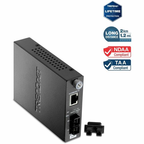 Convertisseur de Média/Transceiver TRENDnet TFC-110MSC - Nouveau - 2 Port(s) - 1 x Réseau (RJ-45) - 1 x SC - Fibre Optique