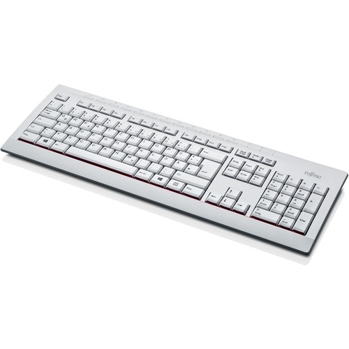 Fujitsu KB521 Keyboard - Cable Connectivity - USB Interface - Hungarian - Marble Grey - Computer - PC