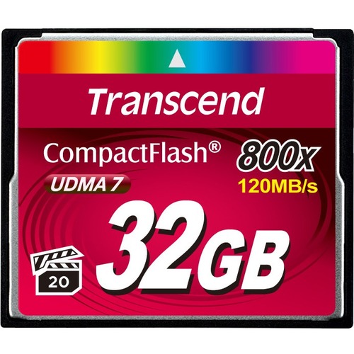 Transcend 32 GB CompactFlash - 120 MB/s Read - 40 MB/s Write - 800x Memory Speed - Lifetime Warranty