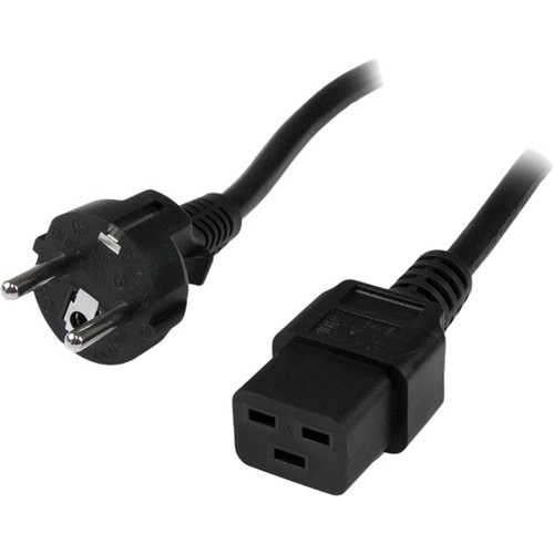 StarTech.com 2m Computer Power Cord - Schuko CEE7 to IEC 320 C19 - Schuko to C19 Power Cable Cord - C19 to European Schuko