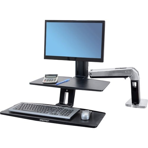 Ergotron Braço de montagem para Teclado, Visualização em ecrã plano - Preto, Alumínio - Altura ajustável - 61 cm (24") Sup