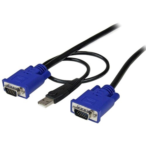 StarTech.com 2-in-1 - Video / USB cable - 4 pin USB Type A, HD-15 (M) - HD-15 (M) - 3.05 m - Cable for KVM Switch - Black
