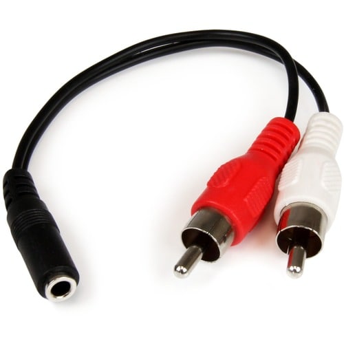 StarTech.com 6in Stereo Audio Cable - 3.5mm Female to 2x RCA Male - RCA to AUX Y Cable - 1x 3.5mm (F), 2x RCA Audio (M) Sp