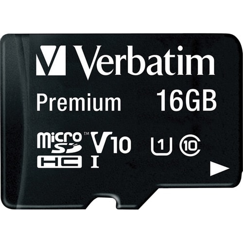 Verbatim 16 GB Class 10/UHS-I (U1) microSDHC - 1 - TAA Compliant - 45 MB/s Read - 2 Year Warranty