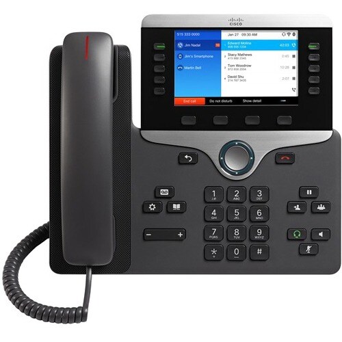 Cisco 8861 IP-Telefon - Verkabelt/Kabellos - Schnurgebunden - Bluetooth - Wandmontierbar, Desktop - Schwarz - 5 x Gesamtle