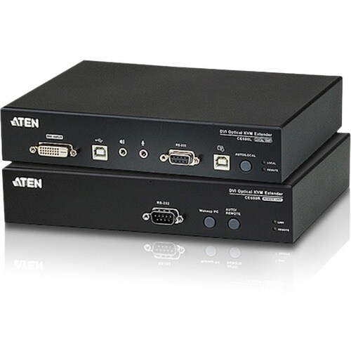 ATEN DVI Optical KVM Extender-TAA Compliant - 1 Computer(s) - 1 Local User(s) - 1 Remote User(s) - 1968.50 ft Range - WUXG