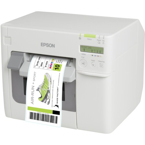 Epson ColorWorks C31CD54012CD Desktop Inkjet Printer - Colour - Label Print - Fast Ethernet - USB - With Cutter - White - 