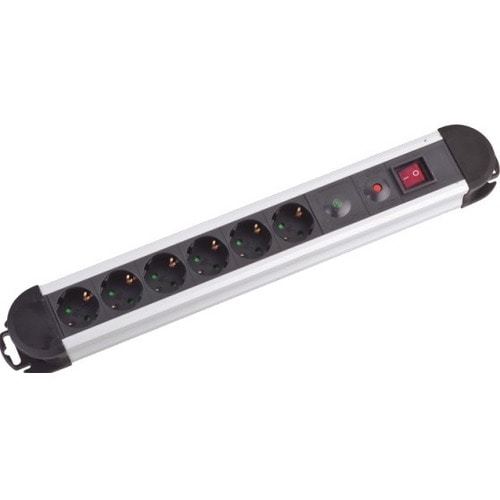 STECKDOSENLEISTE 6-FACH-ALU-2M