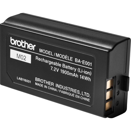 Brother BA-E001 Battery - Lithium Ion (Li-Ion) - For Handheld Device - Battery Rechargeable - 7.2 V DC - 1900 mAh - 14 Wh 