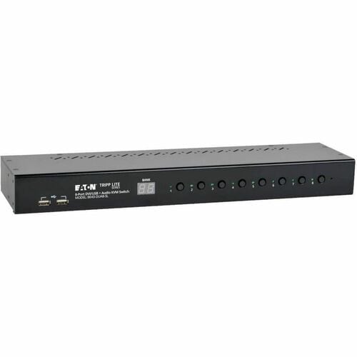 Eaton Tripp Lite Series 8-Port 1U Rack-Mount DVI / USB KVM Switch with Audio and 2-port USB Hub - 8 Computer(s) - 1 Local 