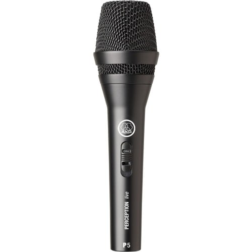 AKG P5 S Wired Dynamic Microphone - Black - 40 Hz to 20 kHz - Super-cardioid - Shock Mount - XLR - Gold Plated
