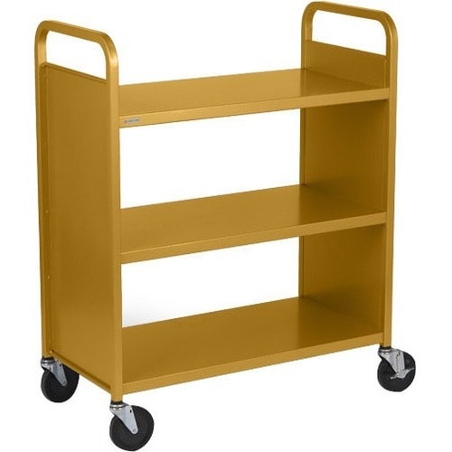Bretford F336 Book Cart - 3 Shelf - 4 Casters - 5" Caster Size - 36" Width x 18" Depth x 43" Height - Putty Beige