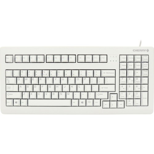 CHERRY G80-1800 Light Gray Wired Mechanical Keyboard - Full Size - USB/PS2 Combo - MX Gold Crosspoint Keyswitches - Lasere