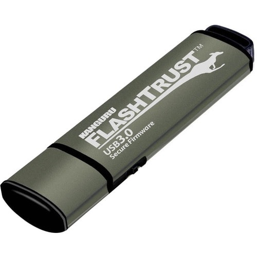 Kanguru FlashTrust™ USB3.0 Flash Drive with Physical Write Protect Switch, 128G - 128 GB - USB 3.0 - 230 MB/s Read Speed -