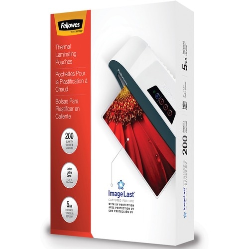 Fellowes ImageLast Jam-Free Thermal Laminating Pouches - Sheet Size Supported: Letter 9" Width x 11.50" Length - Laminatin