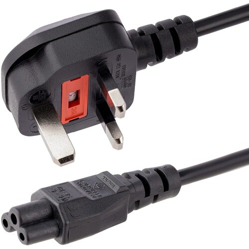 StarTech.com 2m Laptop Power Cord - 3 Slot for UK - BS-1363 to C5 Clover Leaf Power Cable Lead - 6.5ft (2m) UK Laptop Powe
