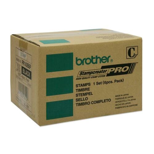 Brother Pre-inked Stamp - 38.10 mm Impression Width x 13.97 mm Impression Length - Black - 6 / Box