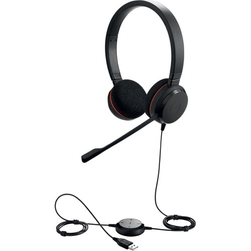 Jabra EVOLVE 20 Wired Over-the-head Stereo Headset - Binaural - Supra-aural - Noise Cancelling Microphone - USB