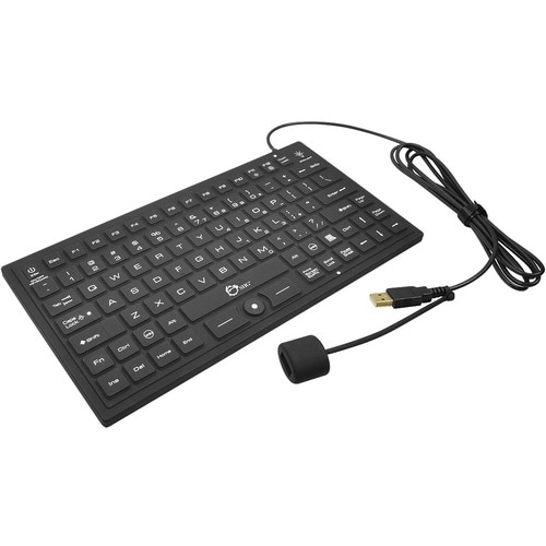 SIIG Industrial/Medical Grade Washable Backlit Keyboard with Pointing Device - Cable Connectivity - USB 2.0 Interface - 89