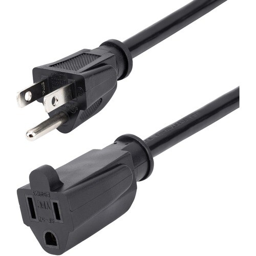 StarTech.com Cable de 2m de Extensión de Alimentación,NEMA 5-15R a NEMA 5-15P, 13A 125V, 16AWG, Cable de Extensión de Corr