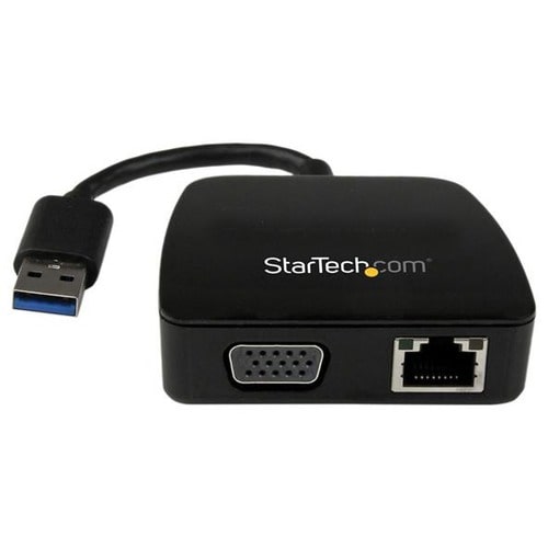 StarTech.com Travel Adapter for Laptops - VGA and Gigabit Ethernet - USB 3.0 - Portable Universal Laptop Mini Docking Stat
