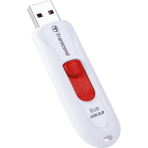 Transcend 8GB JetFlash 590 USB 2.0 Flash Drive - 8 GB - USB 2.0 - White