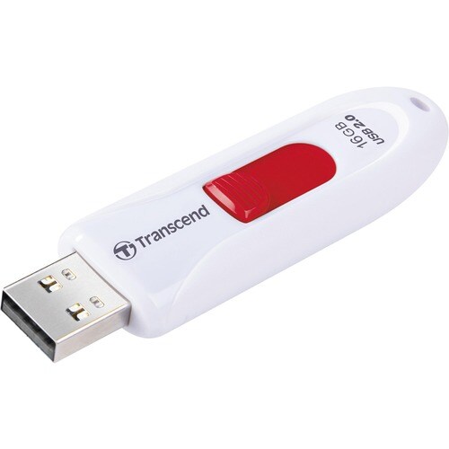 Transcend 16GB JetFlash 590 USB 2.0 Flash Drive - 16 GB - USB 2.0 - White