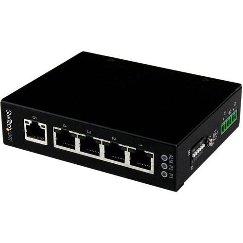 StarTech.com 5 Port Unmanaged Industrial Gigabit Ethernet Switch - DIN Rail / Wall-Mountable - Network up to 5 Ethernet de