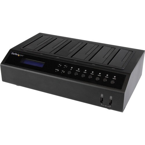 StarTech.com 6 Bay Hard Drive Duplicator/Eraser, 1:5 HDD/SSD Cloner/Copier, USB/eSATA to SATA Dock, Disk Sanitizer/Wiper, 