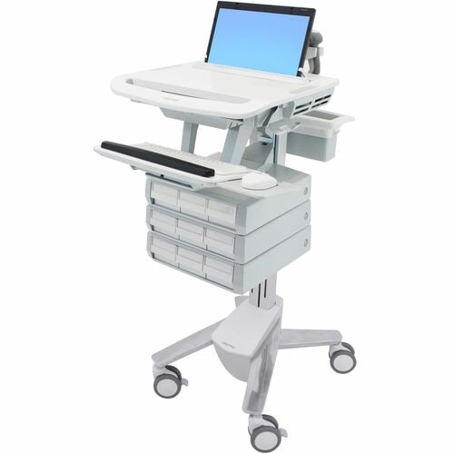 Carrello medico Ergotron StyleView - 9 Cassetto (3x3) - Premi/Tira Maniglia - 9,07 kg Capacità di carico - 4 Rotelle - 101