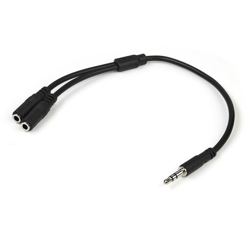 StarTech.com Slim Stereo Splitter Cable - 3.5mm Male to 2x 3.5mm Female - Cable for Audio Device, Headphone, Speaker, Cell