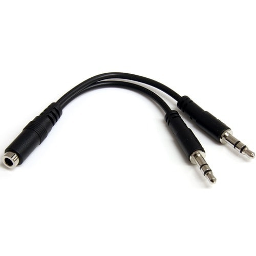 StarTech.com 3.5mm 4 Position to 2x 3 Position 3.5mm Headset Splitter Adapter - F/M - Cable for Audio Device, Headphone, M