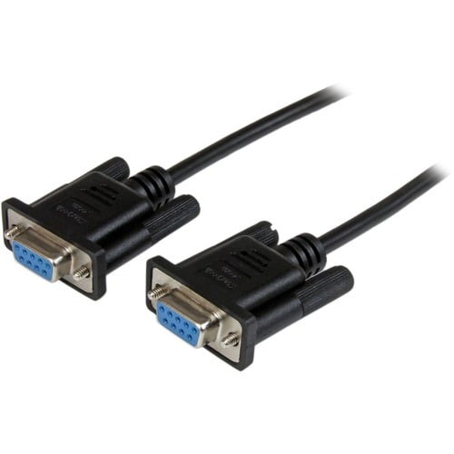 StarTech.com 1m Black DB9 RS232 Serial Null Modem Cable F/F - DB9 Female to Female - 9 pin RS232 Null Modem Cable - 1 mete