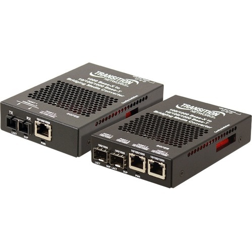 Transition Networks 10/100/1000 Ethernet Media Converter Stand-Alone - 1 x Network (RJ-45) - 1 x SC Ports - Multi-mode - G