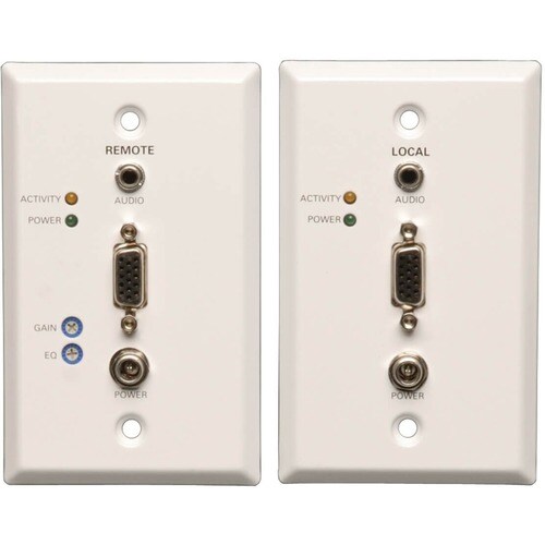 Tripp Lite by Eaton VGA over Cat5/6 Extender Kit, Wall Plate Transmitter/Receiver for Video/Audio, Up to 1000 ft. (305 m),