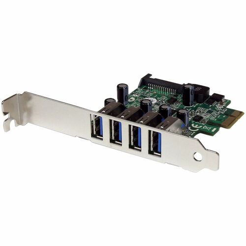 StarTech.com USB Adapter - PCI Express x1 - Plug-in Card - TAA Compliant - UASP Support - 4 Total USB Port(s) - 4 USB 3.0 