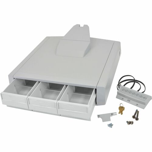 Ergotron Schublade - Klein - 340,2 g Belastbarkeit - Grau, Weiß - Verschließbar, Schubladentrennwand, Herausnehmbar