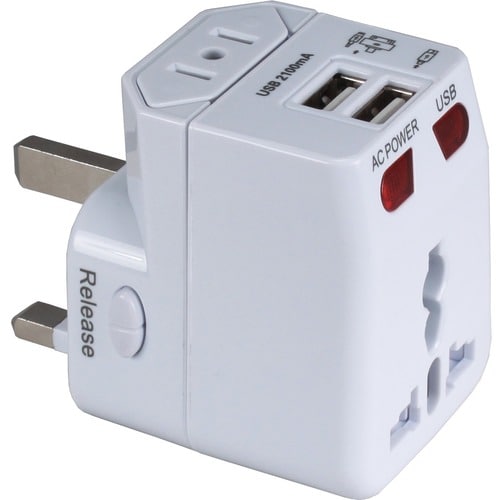 QVS AC Adapter - 1 Pack - 120 V AC, 230 V AC Input - 5 V DC/2.10 A Output - White