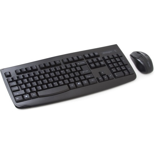 Kensington Pro Fit Wireless Desktop Set - Black - USB Wireless RF 2.40 GHz Keyboard - English - Black - USB Wireless RF - 