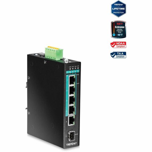 TRENDnet TI-PG541 6 Ports Ethernet Switch - Gigabit Ethernet - 10/100/1000Base-T, 1000Base-X - New - TAA Compliant - 2 Lay