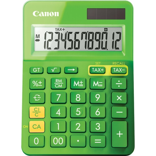 Canon LS-123K Simple Calculator - Key Rollover, Plastic Key, Sign Change, Large Display, Dual Power, Auto Power Off, Non-s