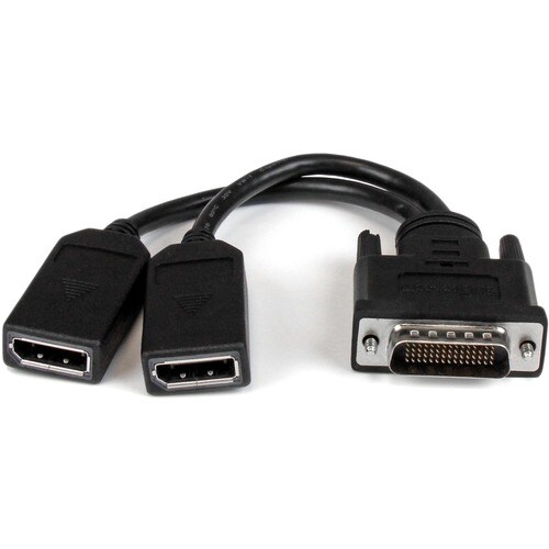 StarTech.com 8" DMS-59 to Dual DisplayPort Adapter Cable, 4K x 2K, DMS 59 pin (M) to 2x DP 1.2 (F) Splitter Y Cable, LFH t