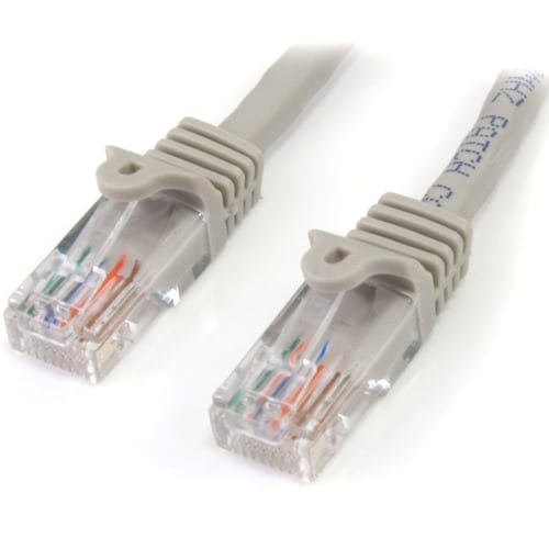 StarTech.com 1 m Gray Cat5e Snagless RJ45 UTP Patch Cable - 1m Patch Cord - Ethernet Patch Cable - RJ45 Male to Male Cat 5