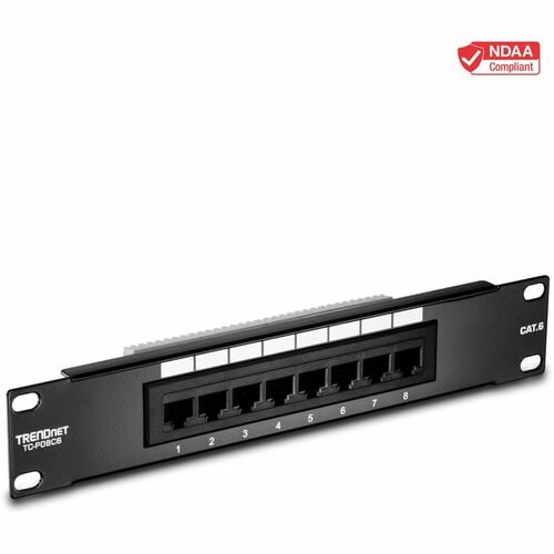 TRENDnet TC-P08C6 8 Port(s) Network Patch Panel - 8 x RJ-45 - 10" Wide