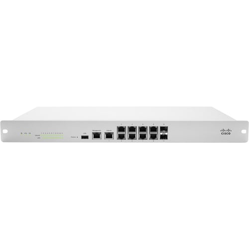 Meraki MX100 Network Security/Firewall Appliance - 9 Port - Gigabit Ethernet - No - 9 x RJ-45 - 2.0 Total Expansion Slots 